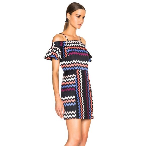 NWT MSGM Chevron Cold-Shoulder Mini Dress ASO Candice King - Picture 4 of 12